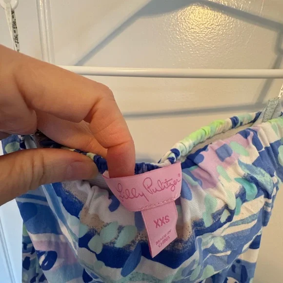 Strapless Blue & Green Printed Maxi Dress - Picture 3 of 3